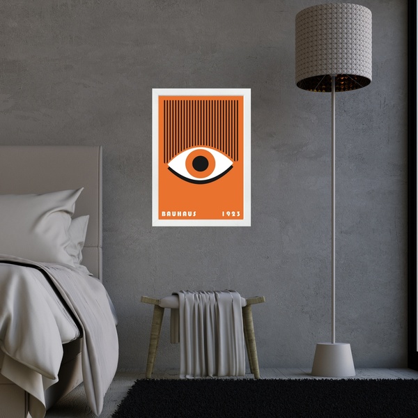 Quadro Bauhaus Poster Olho Laranja 24x18cm - Com Vidro Moldur