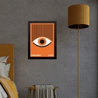 Quadro Bauhaus Poster Olho Laranja 24x18cm - Com Vidro Moldur
