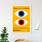 Quadro Bauhaus Poster Olhos - Amarelo 24x18cm Moldura:madeira