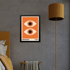Quadro Bauhaus Poster Olhos Laranja 45x34cm - Com Vidro Moldu
