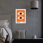 Quadro Bauhaus Poster Olhos Laranja 45x34cm - Com Vidro Moldu