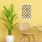 Quadro Bauhaus Preto E Amarelo - Bolinhas 24x18cm Moldura Pre