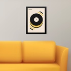 Quadro Bauhaus Preto E Amarelo - Disco Música 24x18cm - Com V