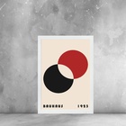 Quadro Bauhaus Preto E Vermelho - Eclipse 33x24cm Moldura Bra