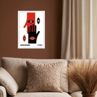 Quadro Bauhaus Preto E Vermelho - Mãos E Olhos 45x34cm - Com