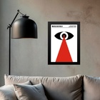 Quadro Bauhaus Preto E Vermelho - Olho Geométrico 33x24cm Mol