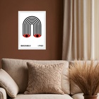 Quadro Bauhaus Preto E Vermelho - Olhos Arco Íris 45x34cm - C