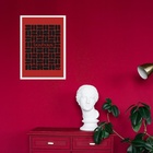 Quadro Bauhaus Red  - Rectangles Window 24x18cm - Com Vidro M