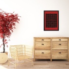 Quadro Bauhaus Red  - Rectangles Window 33x24cm - Com Vidro M