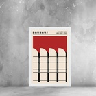 Quadro Bauhaus Red Architectural Poster 33x24cm - Com Vidro M