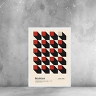 Quadro Bauhaus Red Geometric Poster - Cubic Perspective 24x18