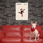 Quadro Bauhaus Red Poster - Running Man 24x18cm Moldura Preta