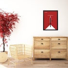 Quadro Bauhaus Red Vintage Minimalist Poster - Bicycle 33x24c