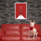 Quadro Bauhaus Red Vintage Minimalist Poster - Bicycle 45x34c