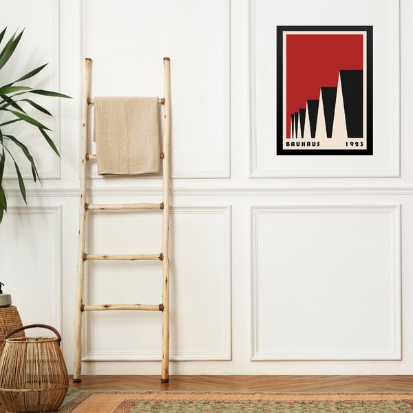 Quadro Bauhaus Red Vintage Poster - Factory Roofs 24x18cm Mol