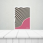 Quadro Bauhaus Rosa E Preto - Curvas 33x24cm Moldura Branca