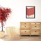 Quadro Bauhaus Vermelho E Bege - Cube Angle 33x24cm Moldura P