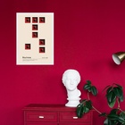 Quadro Bauhaus Vermelho - Scattered Bricks 45x34cm - Com Vidr