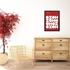 Quadro Bauhaus Vermelho - Upset Circles 33x24cm Moldura Branca