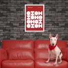 Quadro Bauhaus Vermelho - Upset Circles 45x34cm Moldura Branca