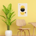 Quadro Bauhaus Xícara De Café Preto E Amarelo 33x24cm - Com V