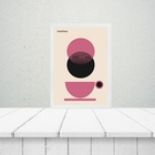 Quadro Bauhaus Xícara De Café - Rosa 33x24cm Moldura Preta