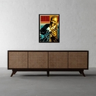 Quadro Bb King Pop Art 24x18cm Moldura:madeira Preta