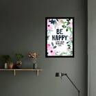 Quadro Be Happy 45x34cm - Com Vidro Moldura:madeira Preta