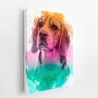 Quadro Beagle Cachorro Aquarela Tinta Canvas 30x40cm