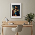 Quadro Beagle Majestade - 60x48cm Moldura:madeira Branca