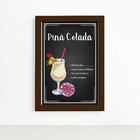 Quadro Bebida Piña Colada 22x32cm Moldura Marrom