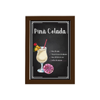 Quadro Bebida Piña Colada 33x43cm Moldura Marrom
