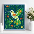 Quadro Beija-flor Colibri Floral Farm 24x18cm - Com Vidro Mol