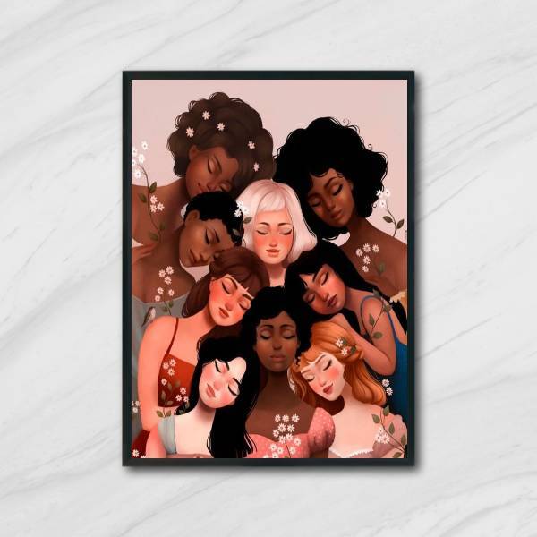 Quadro Beleza Humana 24x18cm - Com Vidro Moldura:madeira Preta