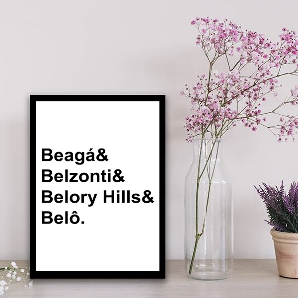 Quadro Belo Horizonte Beagá 45x34cm Moldura:madeira Branca