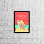 Quadro Bem Vindo A Casa Do Gato 24x18cm - Com Vidro Moldura:m