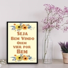 Quadro Bem Vindo Quem Vier Por Bem 33x24cm Moldura:madeira Br