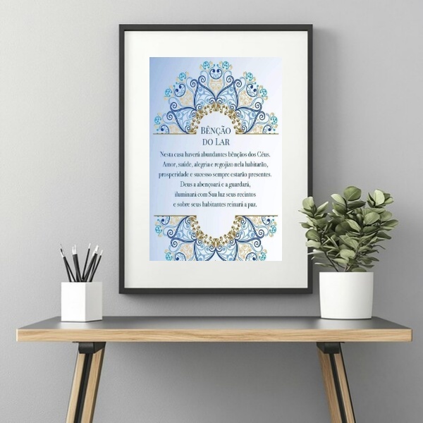 Quadro Benção Do Lar - 60x48cm Moldura Preta