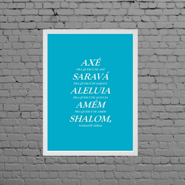 Quadro Bençãos Em Várias Religiões 24x18cm - Com Vidro Moldur