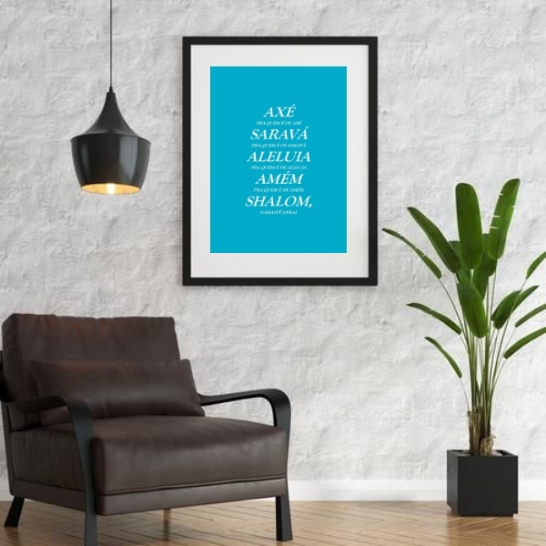 Quadro Bençãos Em Várias Religiões - 60x48cm Moldura:madeira