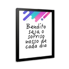 Quadro Bendito Seja O Sorriso 24x18cm Moldura Branca