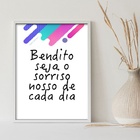 Quadro Bendito Seja O Sorriso 45x34cm Moldura Branca