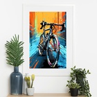 Quadro Bicicleta Abstrata - 60x48cm Moldura Branca