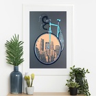 Quadro Bicicleta Cidade - 60x48cm Moldura Branca