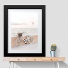 Quadro Bicicleta Na Praia - 60x48cm Moldura:madeira Preta