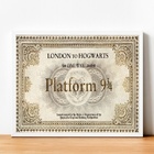 Quadro Bilhete Trem Hogwarts - Plataforma 45x34cm - Com Vidro