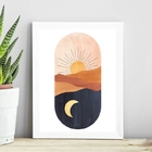 Quadro Boho Day And Night 45x34cm - Com Vidro Moldura:madeira