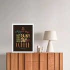 Quadro Book Rainy Day E Coffee 24x18cm - Com Vidro Moldura:ma