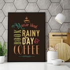 Quadro Book Rainy Day E Coffee 45x34cm - Com Vidro Moldura:ma