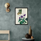 Quadro Borboleta Com Flores - Vintage 45x34cm Moldura:madeira